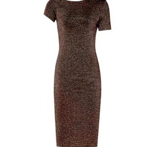 Reiss Luna metallic-knit dress